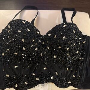 Windsor Black Embellished Bustier